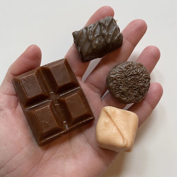 Realistic Chocolates Fridge Magnets Vintage 1980s Home Decor Rubber - Picture 1 of 2